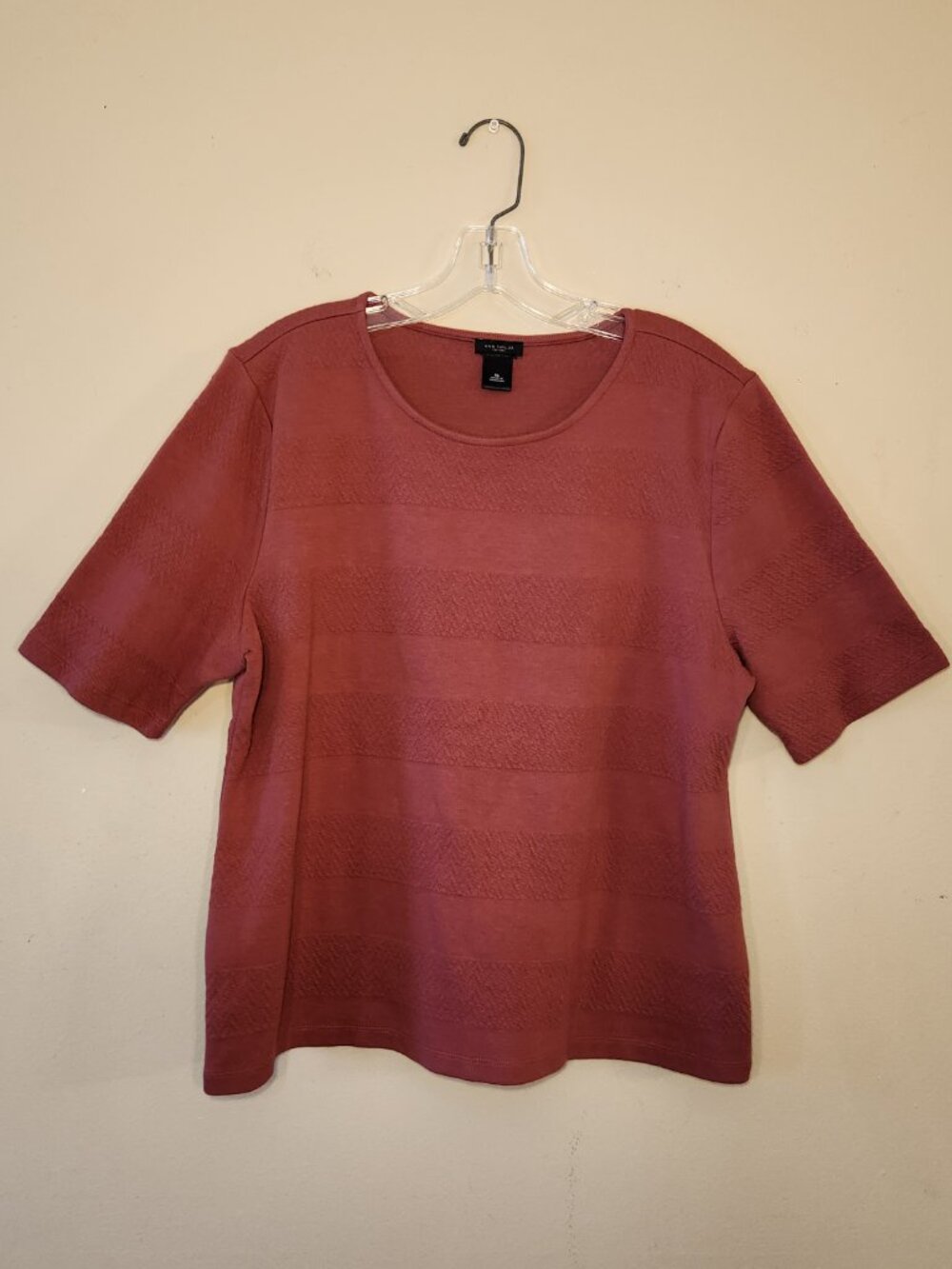 Ann Taylor Factory short sleeve pale orange shirt size XL